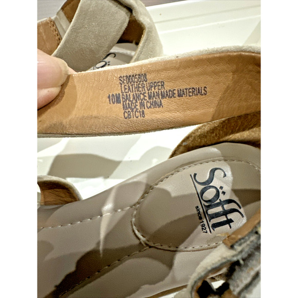 Sofft Sandals Suede Leather Cross Over Strap Size 10 M - Picture 5 of 5